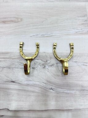 Brass Horseshoe Hanger Hook set of 2